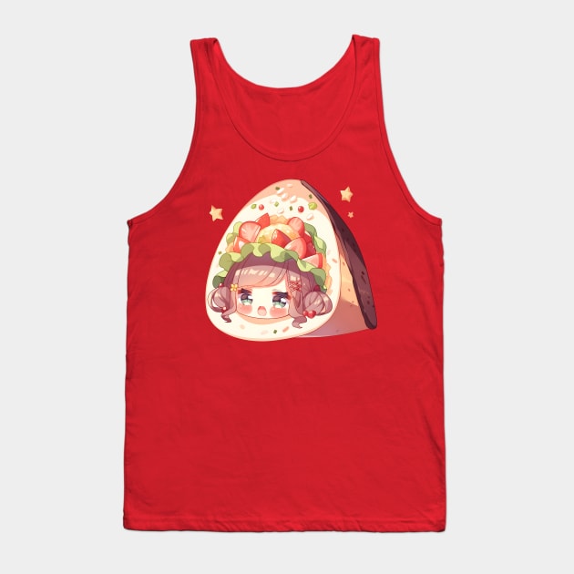 Chibi Anime Taco Girl Adorable Tank Top by Chibidorable